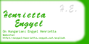 henrietta engyel business card